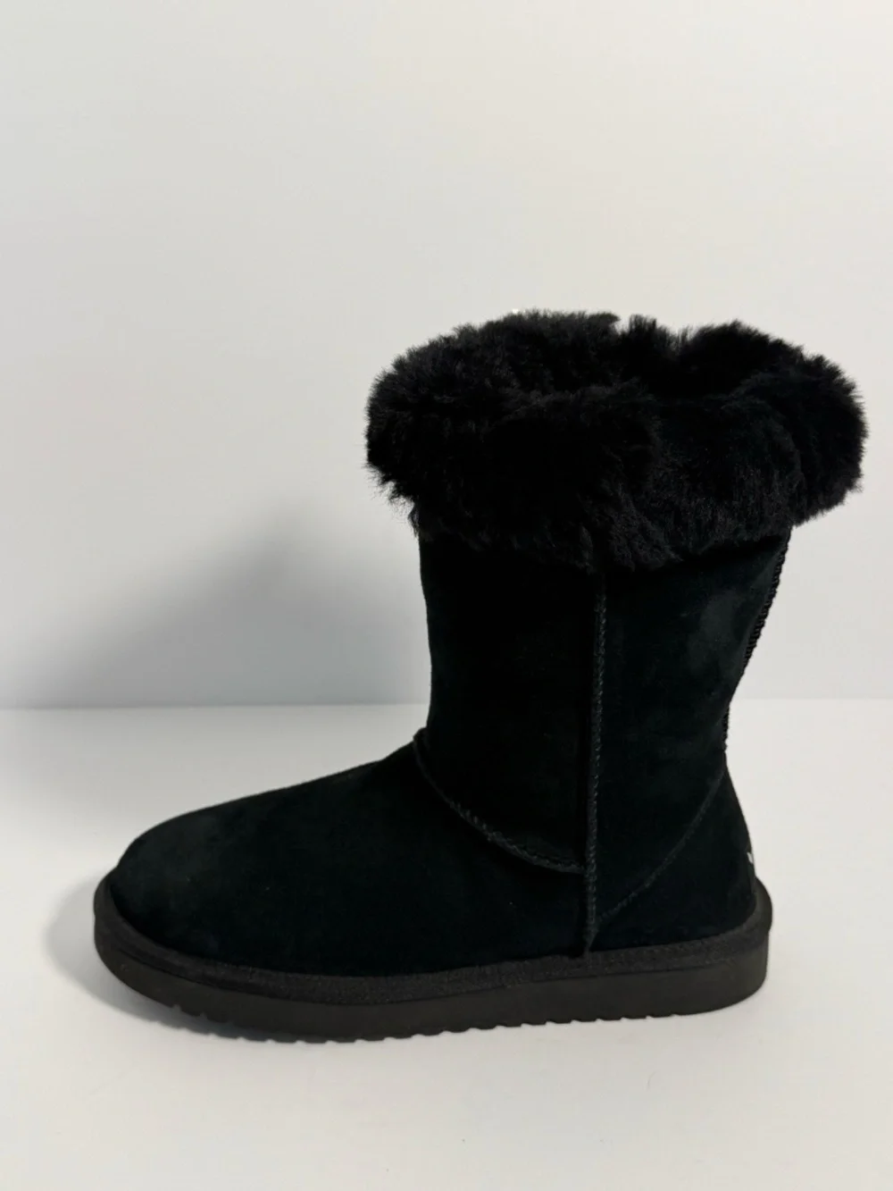 Koolaburra by UGG Koola Tall Black Suede Sheepskin Fur Winter Boots Women's Sz7